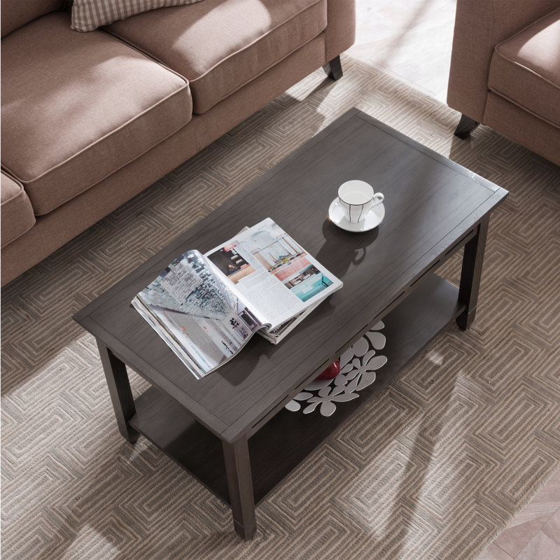 Charlton Home® Rustic Solid Wood Slate Coffee Table & Reviews Wayfair